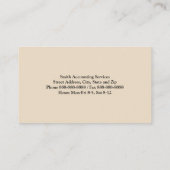 Carte de visite des services comptables (Dos)