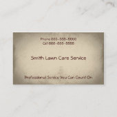 Carte de visite des services d'aménagement paysage (Dos)