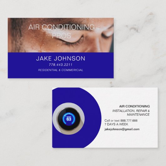Carte de visite des services de climatisation (Devant / Derrière)