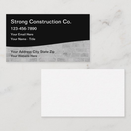 Carte de visite des services de construction solid (Devant / Derrière)