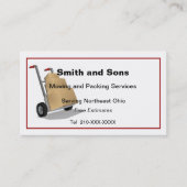 Carte de visite des services de déménagement et d' (Devant)