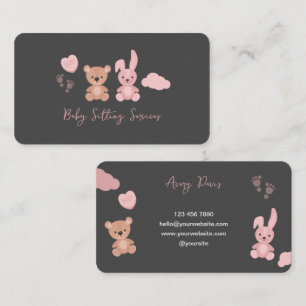 Carte de visite des services de garde de bébé joua