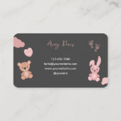 Carte de visite des services de garde de bébé joua (Dos)