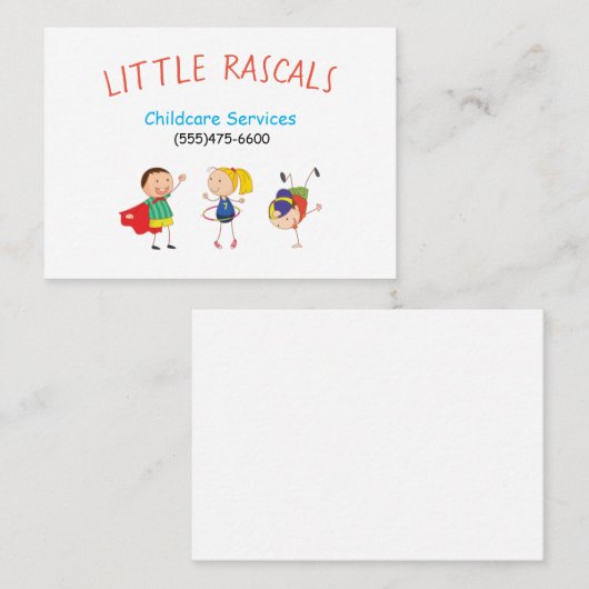Carte de visite des services de garde d'enfants (Devant / Derrière)