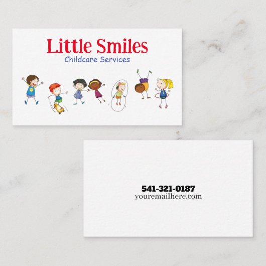 Carte de visite des services de garde d'enfants (Devant / Derrière)