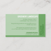 Carte de visite des services de jardin et de paysa (Dos)