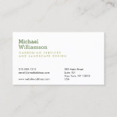 Carte de visite des services de jardinage de pique (Dos)