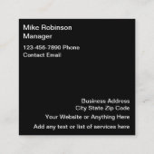 Carte de visite des services de la zone de constru (Dos)