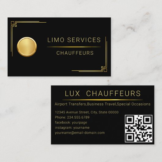 Carte de visite des services de location Lux Limou (Devant / Derrière)