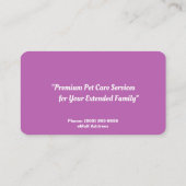 Carte de visite des services de marche pour chiens (Dos)