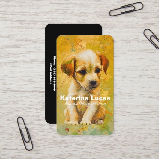 Carte de visite des services de marche pour chiens (Devant/Arrière en situation)