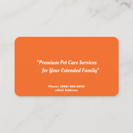 Carte de visite des services de marche pour chiens (Dos)