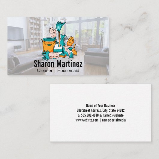 Carte de visite des services de ménage (Devant / Derrière)
