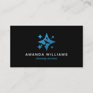 Carte de visite des services de nettoyage Blue Hou