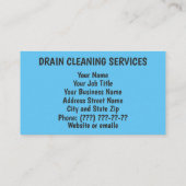 Carte de visite des services de nettoyage de drain (Dos)
