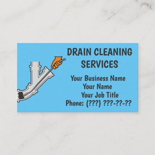 Carte de visite des services de nettoyage de drain (Devant)