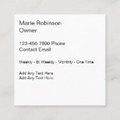 Carte de visite des services de nettoyage des mais (Dos)