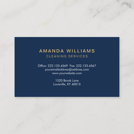 Carte de visite des services de nettoyage Gold Hou (Dos)