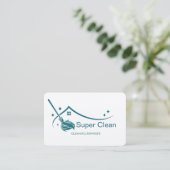 Carte de visite des services de nettoyage professi (Debout devant)