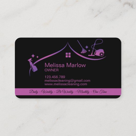 Carte de visite des services de nettoyage professi (Dos)