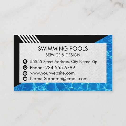 Carte de visite des services de piscine (Dos)