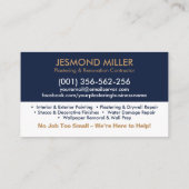 Carte de visite des services de plastification et (Dos)