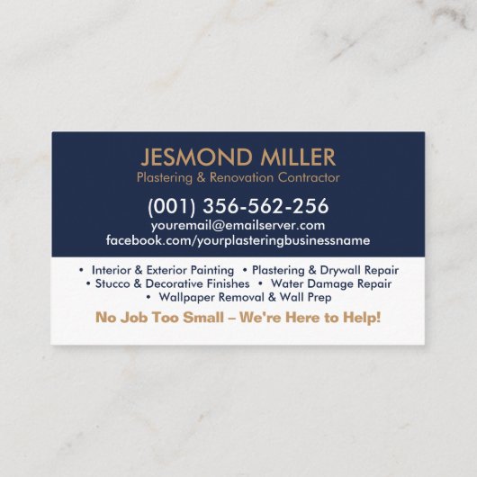 Carte de visite des services de plastification et  (Dos)