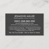 Carte de visite des services de plastification et (Dos)