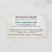 Carte de visite des services de plastification et (Dos)