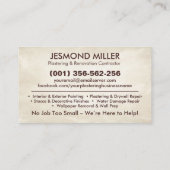 Carte de visite des services de plastification et  (Dos)