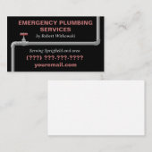 Carte de visite des services de plomberie d'urgenc (Devant / Derrière)