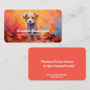 Carte de visite des services de pose de chien