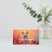 Carte de visite des services de pose de chien (Debout devant)