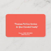 Carte de visite des services de pose de chien (Dos)