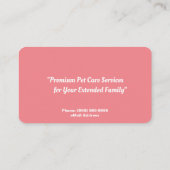 Carte de visite des services de pose de chien (Dos)