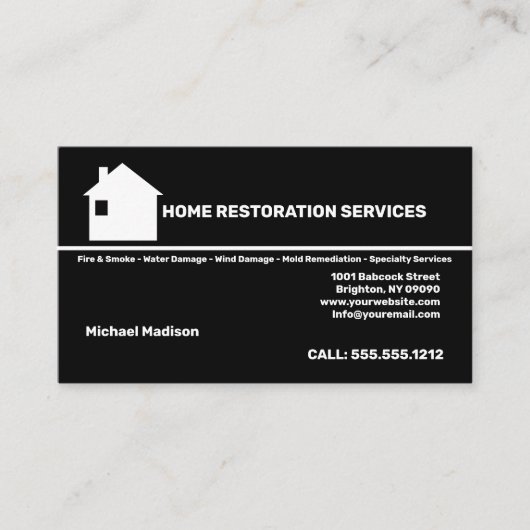 Carte de visite des services de restauration à dom (Devant)