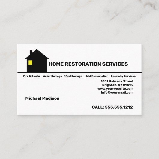 Carte de visite des services de restauration à dom (Devant)