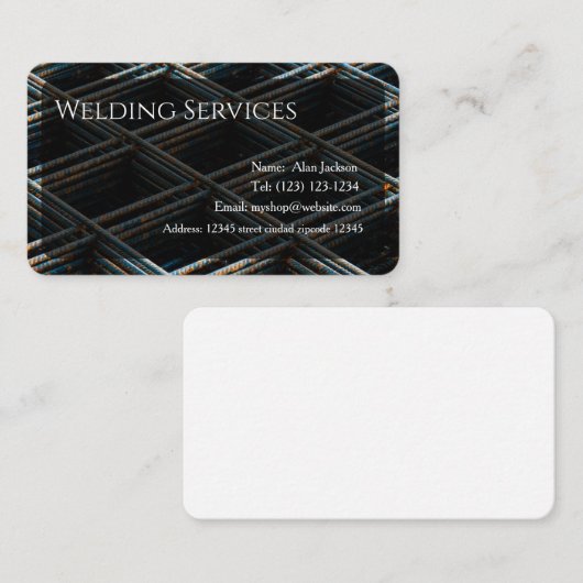 Carte de visite des services de soudure modifiable (Devant / Derrière)