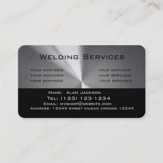 Carte de visite des services de soudure modifiable (Devant)