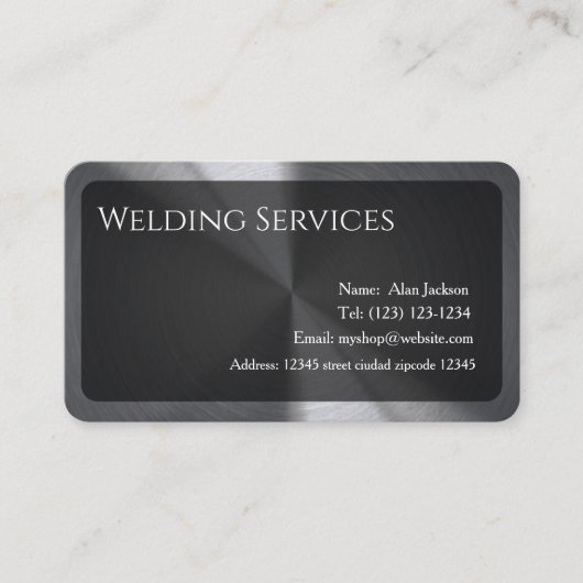 Carte de visite des services de soudure modifiable (Devant)