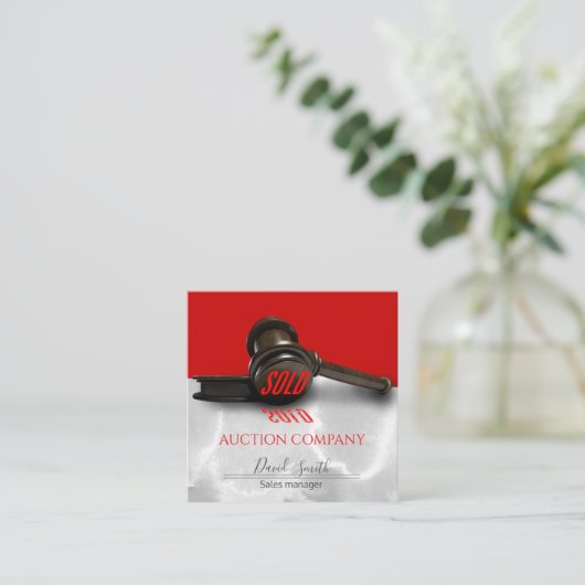 Carte de visite des services de vente aux enchères (Debout devant)