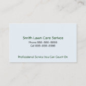 Carte de visite des services d'entretien de triage (Dos)