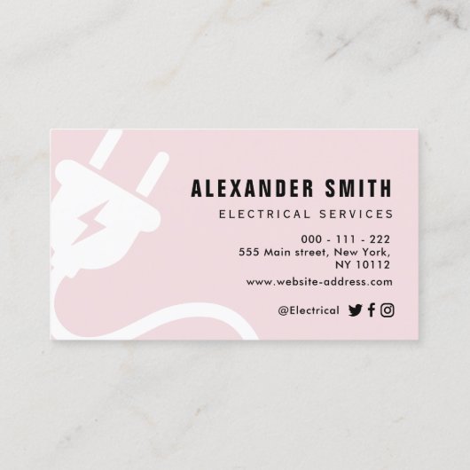 carte de visite des services électriques à branche (Dos)