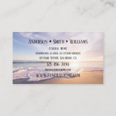 Carte de visite des services funéraires de plage (Dos)