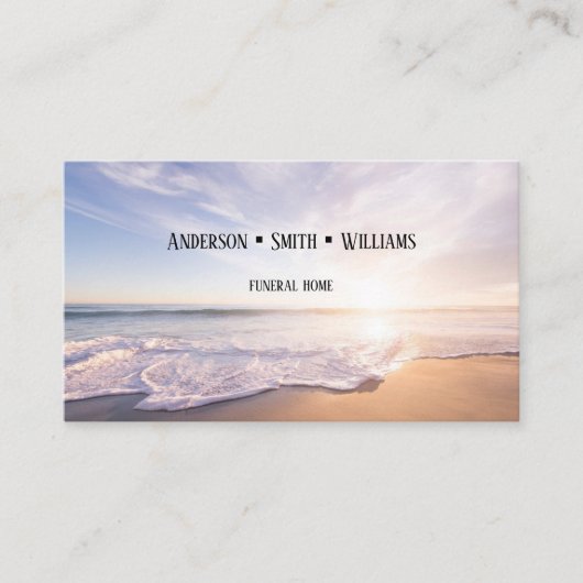 Carte de visite des services funéraires de plage (Devant)
