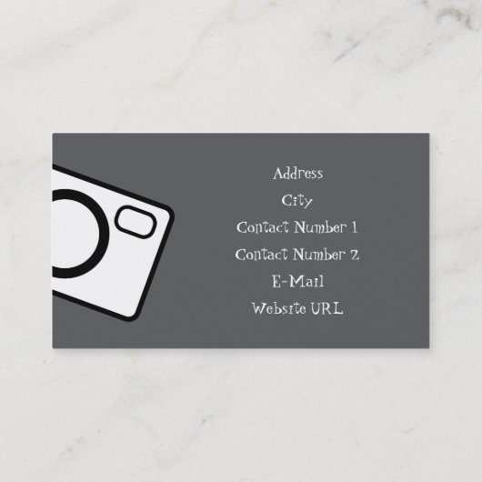 Carte de visite des services photo (Dos)