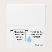 Carte de visite des signes Hotel Towel (Extérieur déplié)