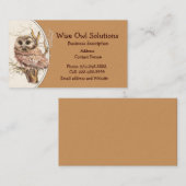 Carte de visite des solutions de hibou scié sur me (Devant / Derrière)