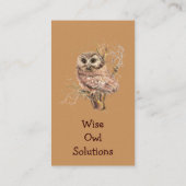 Carte de visite des solutions de hibou scié sur me (Dos)