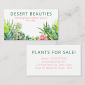 Carte De Visite Des succulents du désert font maison des Plantes i (Devant / Derrière)